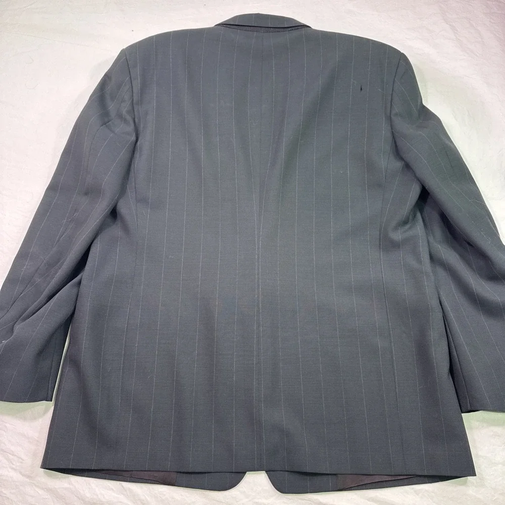 Vintage 70s Pierre Cardin Wool Pin Stripe 2 Button Suit Mens Size 44R Pant 38/31